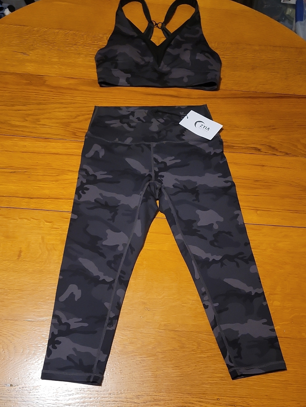 ZYA 2 Piece Black Camo High-Rise Performance Leggings